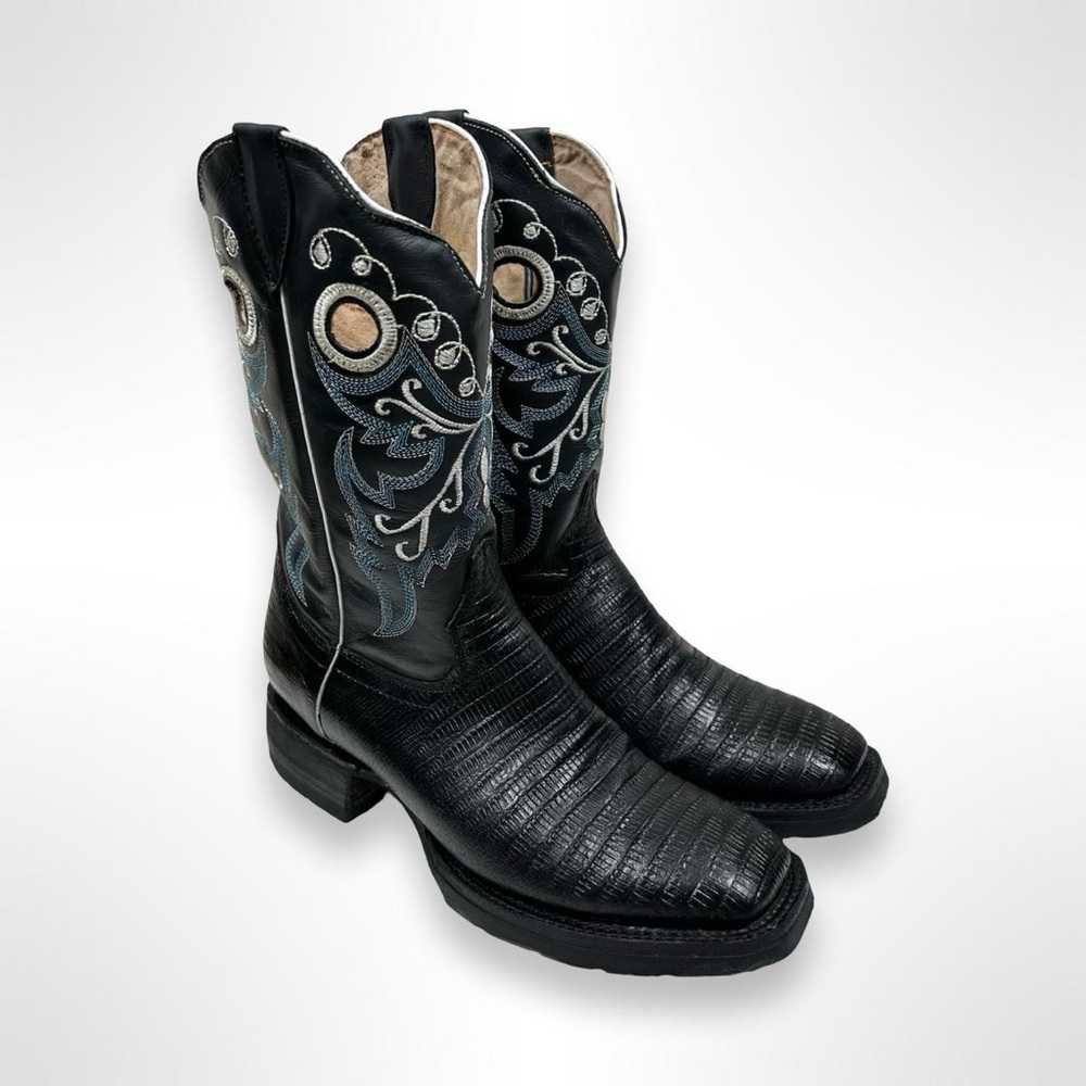 Y2K whimsy goth square toe western boots